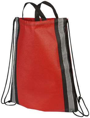 Світловідбиваючий рюкзак зі шнурками, колір червоний - 21072203- Фото №1