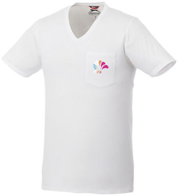 Футболка Gully мужская с коротким рукавом и кармашком, цвет белый  размер XS - 33023010- Фото №2