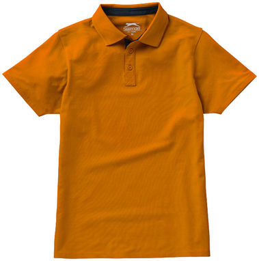 Поло с короткими рукавами Hacker, цвет оранжевый, темно-синий  размер S - 33096331- Фото №3