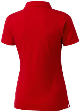 Поло женское с короткими рукавами Hacker, цвет красный, темно-синий  размер XL - 33097264- Фото №4