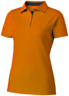 Поло женское с короткими рукавами Hacker, цвет оранжевый, темно-синий  размер S - 33097331- Фото №1