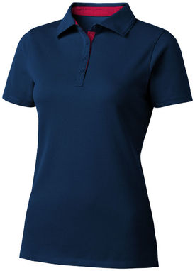 Поло женское с короткими рукавами Hacker, цвет темно-синий, красный  размер S - 33097501- Фото №1