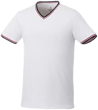 Футболка Elbert чоловіча з коротким рукавом та кишенькою, колір білий, темно-синій, червоний  розмір XS - 38026010- Фото №1