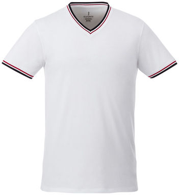 Футболка Elbert чоловіча з коротким рукавом та кишенькою, колір білий, темно-синій, червоний  розмір XS - 38026010- Фото №3