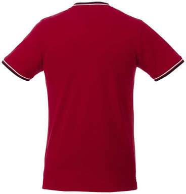 Футболка Elbert мужская с коротким рукавом и кармашком, цвет красный, темно-синий, белый  размер XS - 38026250- Фото №4