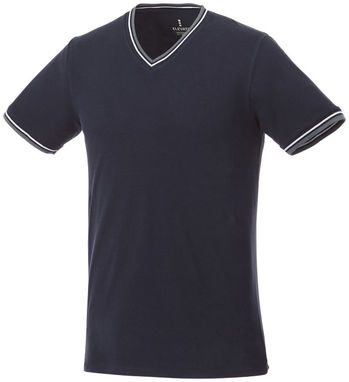 Футболка Elbert мужская с коротким рукавом и кармашком, цвет темно-синий, серый меланж, белый  размер XL - 38026494- Фото №1
