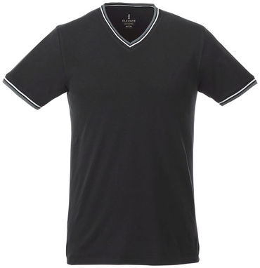 Футболка Elbert мужская с коротким рукавом и кармашком, цвет сплошной черный, серый меланж, белый  размер XS - 38026990- Фото №3