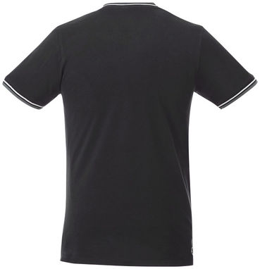 Футболка Elbert мужская с коротким рукавом и кармашком, цвет сплошной черный, серый меланж, белый  размер XS - 38026990- Фото №4