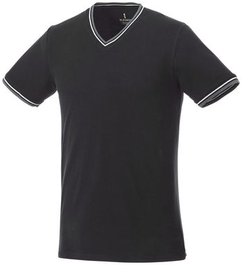 Футболка Elbert мужская с коротким рукавом и кармашком, цвет сплошной черный, серый меланж, белый  размер XXL - 38026995- Фото №1
