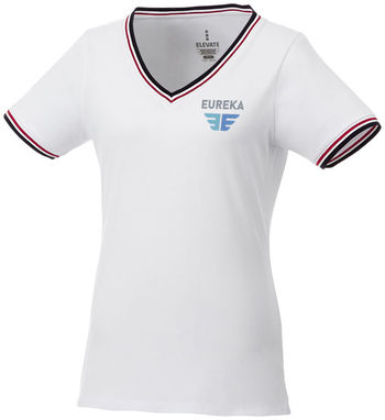 Футболка Elbert жіноча з коротким рукавом та кишенькою, колір білий, темно-синій, червоний  розмір XS - 38027010- Фото №2