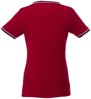 Футболка Elbert женская с коротким рукавом и кармашком, цвет красный, темно-синий, белый  размер XS - 38027250- Фото №4