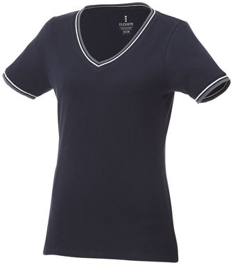 Футболка Elbert жіноча з коротким рукавом та кишенькою, колір темно-синій, сірий меланж, білий  розмір XS - 38027490- Фото №1