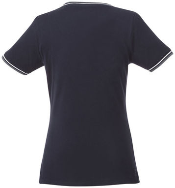 Футболка Elbert женская с коротким рукавом и кармашком, цвет темно-синий, серый меланж, белый  размер XL - 38027494- Фото №4