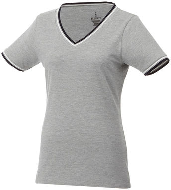 Футболка Elbert жіноча з коротким рукавом та кишенькою, колір сірий меланж, темно-синій, білий  розмір XS - 38027960- Фото №1