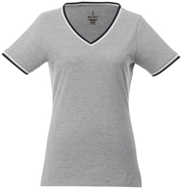 Футболка Elbert жіноча з коротким рукавом та кишенькою, колір сірий меланж, темно-синій, білий  розмір XL - 38027964- Фото №3