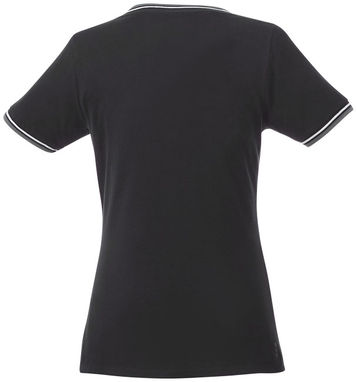 Футболка Elbert женская с коротким рукавом и кармашком, цвет сплошной черный, серый меланж, белый  размер XS - 38027990- Фото №4