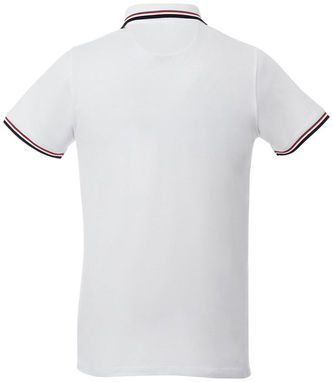 Футболка поло Fairfield чоловіча з коротким рукавом, колір білий, темно-синій, червоний  розмір XL - 38102014- Фото №4