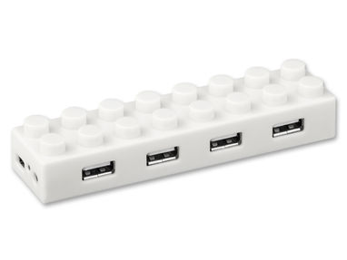 USB-разветвитель 2.0, 4 порта, цвет белый - 45194-106- Фото №1