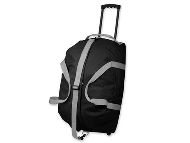 Дорожный чемодан на колесах из полиэстера, 600D, цвет черный - 72398-103- Фото №1