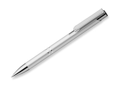 Металлическая шариковая ручка, синие чернила, цвет серебряный - 12514-127- Фото №1
