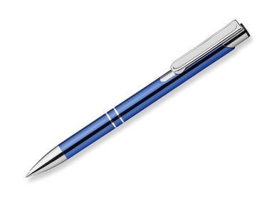 Металева кулькова ручка, сині чорнила, колір синій - 12514-104- Фото №1