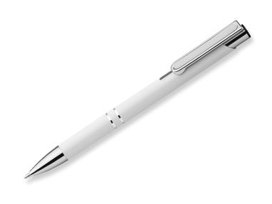 Металлическая шариковая ручка, синие чернила, цвет белый - 12514-106- Фото №1