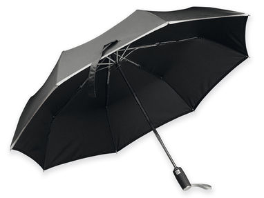 Складной зонт из полиэст. с системой откр./закр., 8 сект., SANTINI, цвет черный - @31143-03- Фото №1