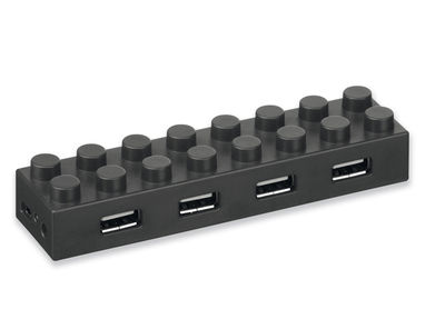 USB-розгалужувач 2.0, 4 порти, колір чорний - 45194-103- Фото №1