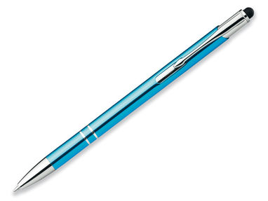 Металлическая шариковая ручка с функцией стилуса, синие чернила, цвет зеленый - 91849-144- Фото №1