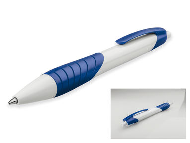 Пластикова кулькова ручка, сині чорнила, колір синій - 12581-104- Фото №1