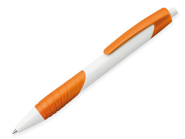 Пластиковая шариковая ручка, синие чернила, цвет оранжевый - 12581-128- Фото №1