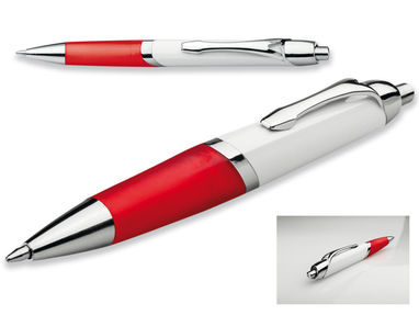 Пластиковая шариковая ручка, синие чернила, цвет красный - 12584-105- Фото №1