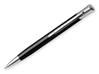 Металлическая шариковая ручка, синие чернила, цвет черный - @12305-03- Фото №1
