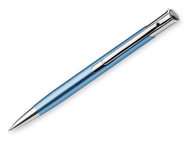 Металева кулькова ручка, сині чорнила, колір синій - @12305-13- Фото №1