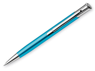 Металева кулькова ручка, сині чорнила, колір зелений - @12305-21- Фото №1