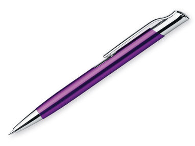Металева кулькова ручка, сині чорнила, колір пурпурний - @12305-19- Фото №1
