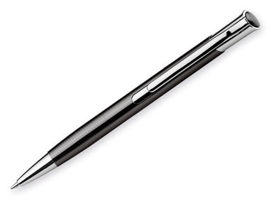Металлическая шариковая ручка, синие чернила, цвет серый - @12305-42- Фото №1