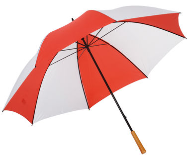 Зонт-трость RAINDROPS, цвет красный, белый - 56-0104227- Фото №1