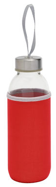 Пляшка скляна TAKE WELL, колір прозорий, червоний - 56-0304232- Фото №1