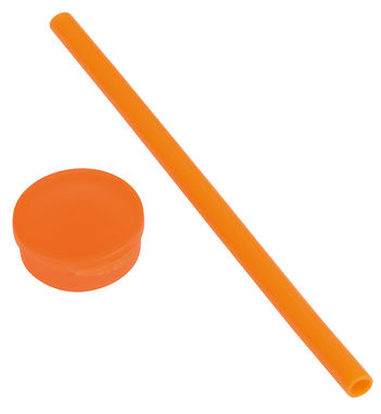Трубочка силиконовая PRACTICALLY, цвет оранжевый - 56-0304444- Фото №1
