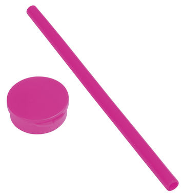 Трубочка силиконовая PRACTICALLY, цвет розовый - 56-0304446- Фото №1