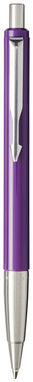 Ручка шариковая Vector, цвет пурпурный, серебристый - 10648004- Фото №4