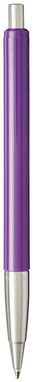 Ручка шариковая Vector, цвет пурпурный, серебристый - 10648004- Фото №5