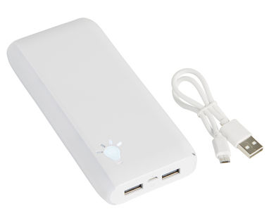 Power bank LUX, цвет белый, серебристый - 56-1107244- Фото №1