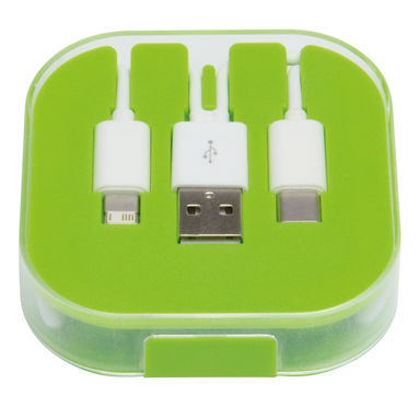 Зарядний кабель RECHARGER, колір яблучно-зелений - 56-1107279- Фото №1
