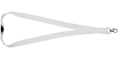 Шнурок Dylan із запобіжним затискачем, колір білий - 10251202- Фото №4