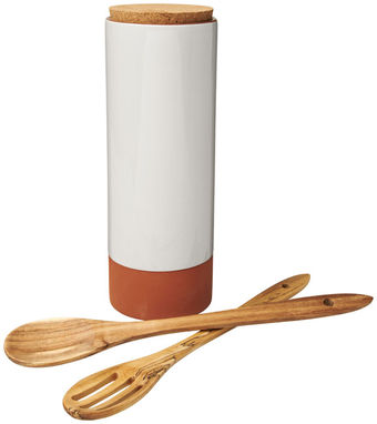 Ємність для пасти Terracotta з ложками, колір помаранчевий - 11299000- Фото №1