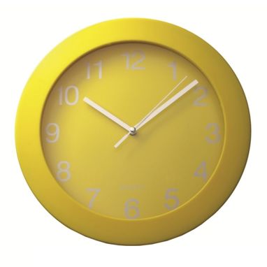 Пластиковые настенные часы RIMINI, желтые - WS02YL- Фото №1