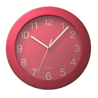 Пластиковые настенные часы RIMINI, красные - WS02RE- Фото №1
