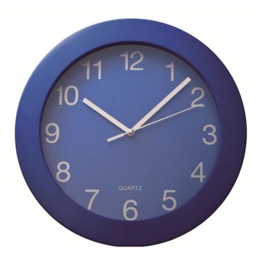 Пластиковые настенные часы RIMINI, синие - WS02BU- Фото №1